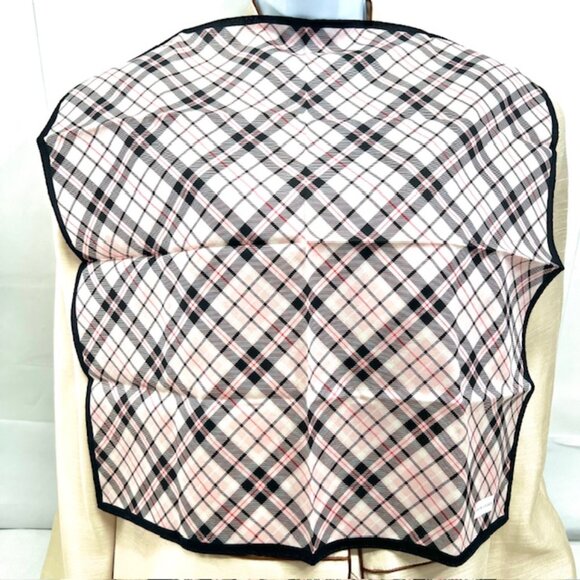 New Tag On Ralph Lauren MiniScarf/Handkerf Cotton/Silk 20" Pink Gray Black Check - Picture 6 of 8